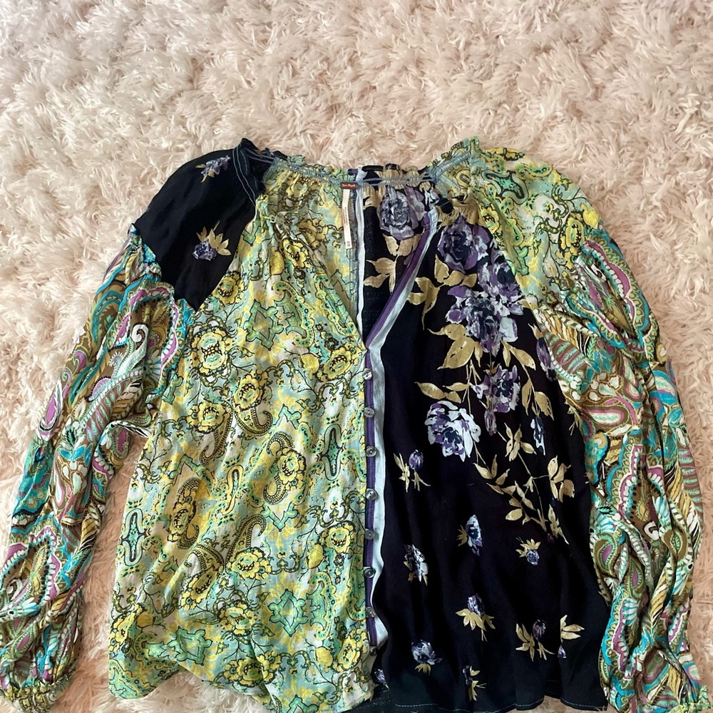 Free Free People never worn paisley and floral print lightweight blouse